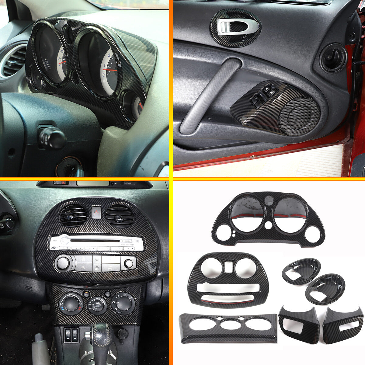 ABS Carbon Fiber Interior Set Panel Decor Cover For Mitsubishi ECLIPSE 2006-11 1