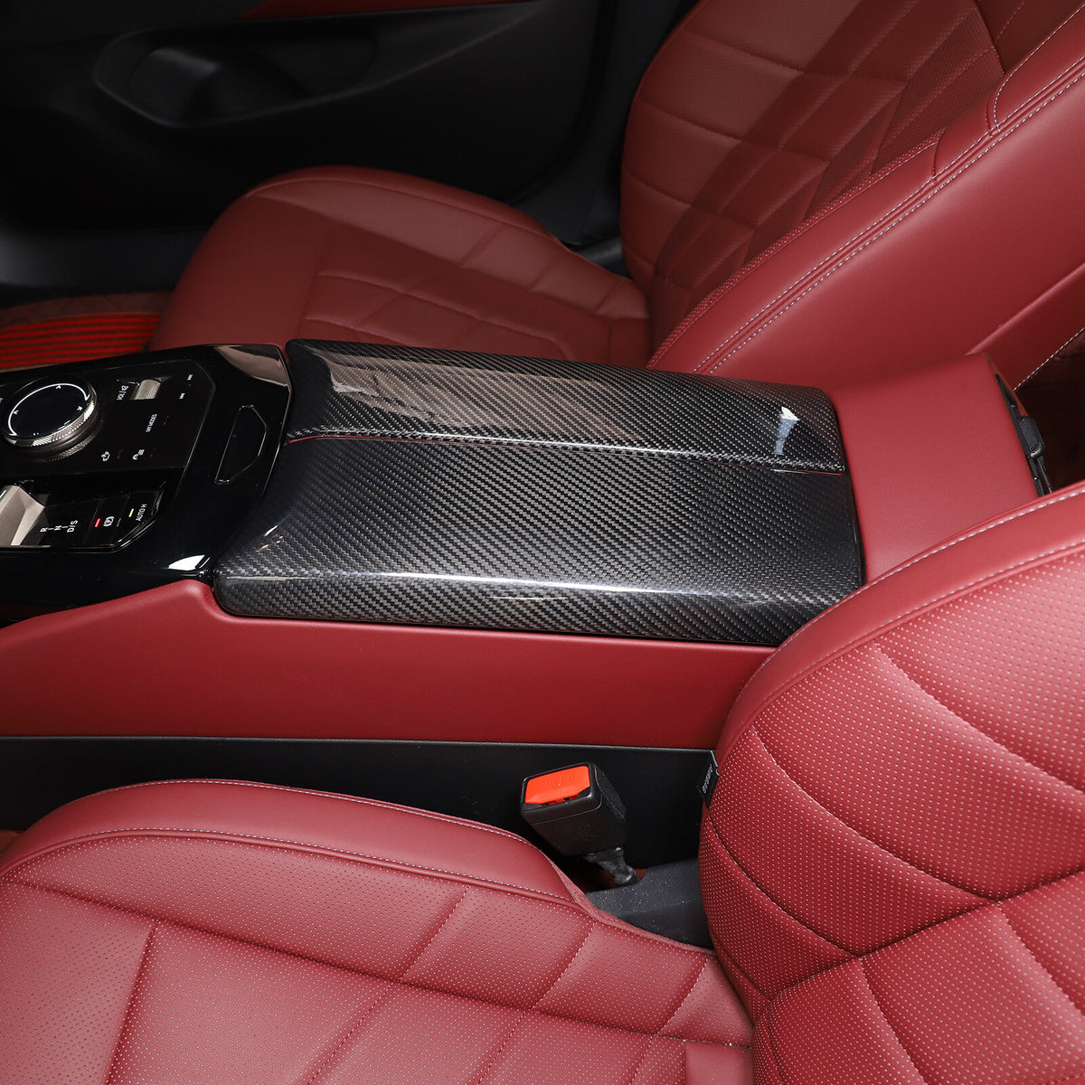 Real Carbon Fiber Center Console Armrest Box Cover Trim For BMW 5 Series G60 24+ 11