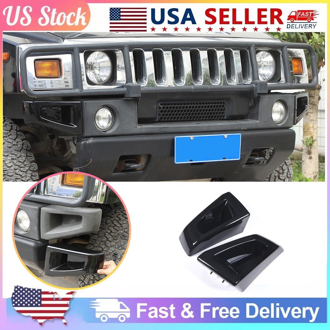 Replace Piano Black Front Bumper Corner Cover Trim for Hummer H2 2003-09 SUV US 1