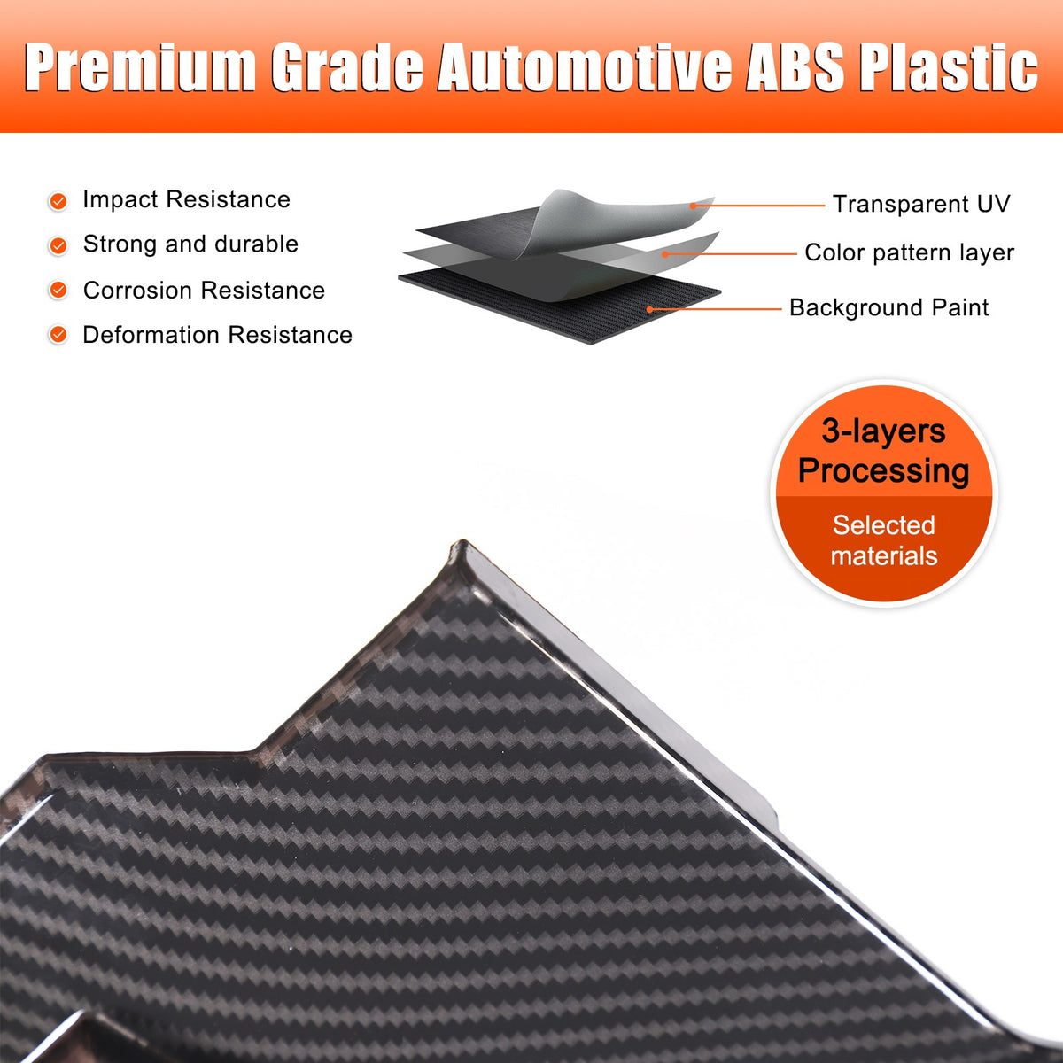 Carbon Fiber ABS Roof Rear Spoiler Trim Cover For Ford Maverick 2022+ 17