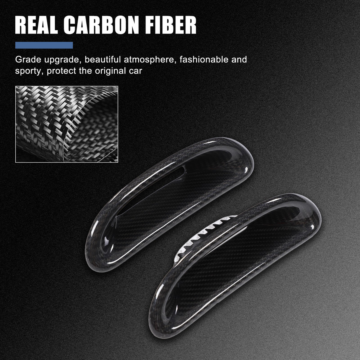 Real Carbon Fiber Front Seat Back Cover For Fiat 500 Abarth 595 2016-2024 5
