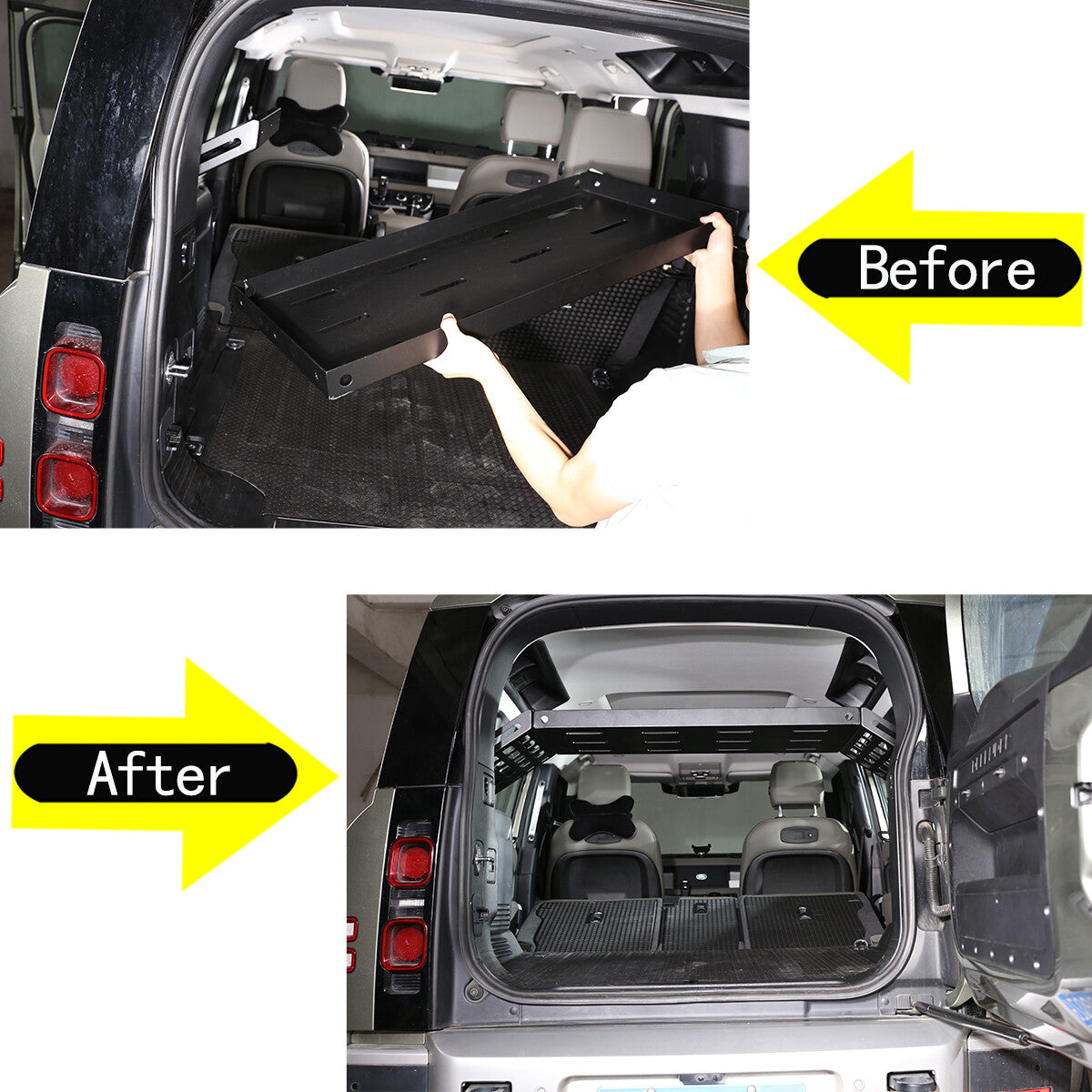 Alloy Rear Trunk Luggage Rack Cargo Shelf Holder for Land Rover Defender 110 20+ 8