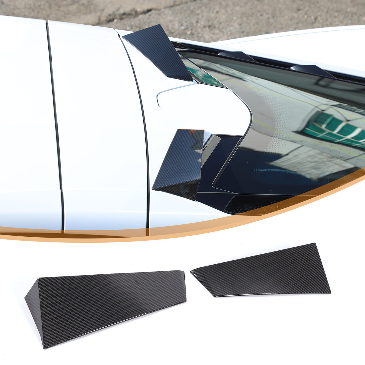 ABS Carbon fiber anti-wind buffeting deflector For Corvette C8 Coupe 2020-2026 19
