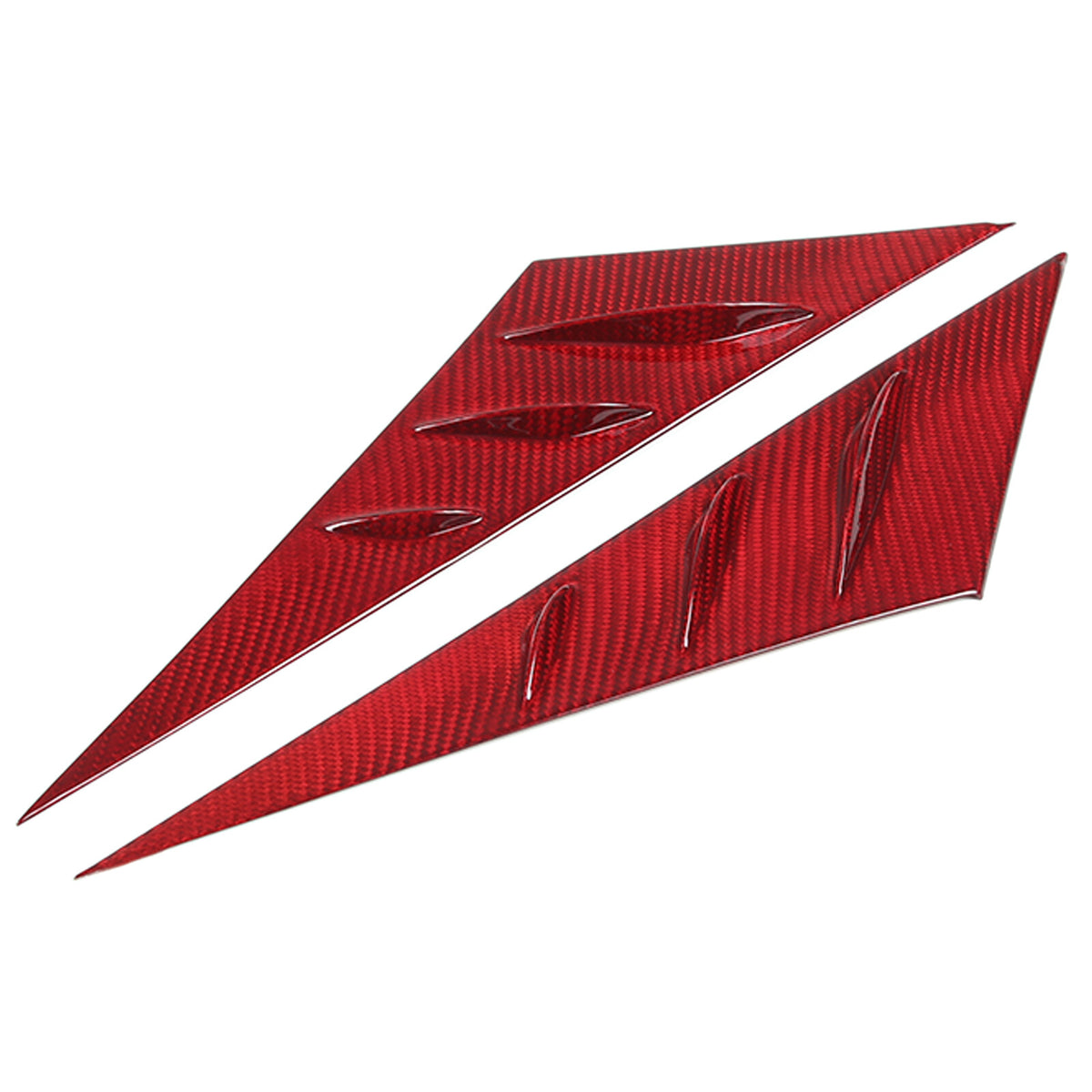 Red Real Carbon Fiber Window Triangle A-Pillar Cover Trim For Corvette C6 05-13 12