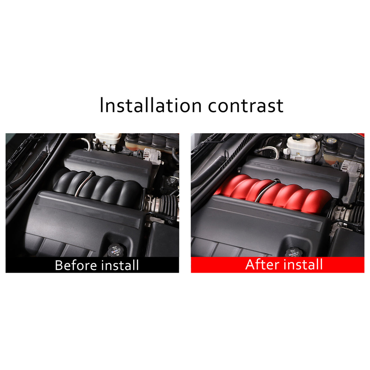 Red Aluminum Alloy Intake Manifold Cover Engine Part For Corvette C6 2005-13 US 16