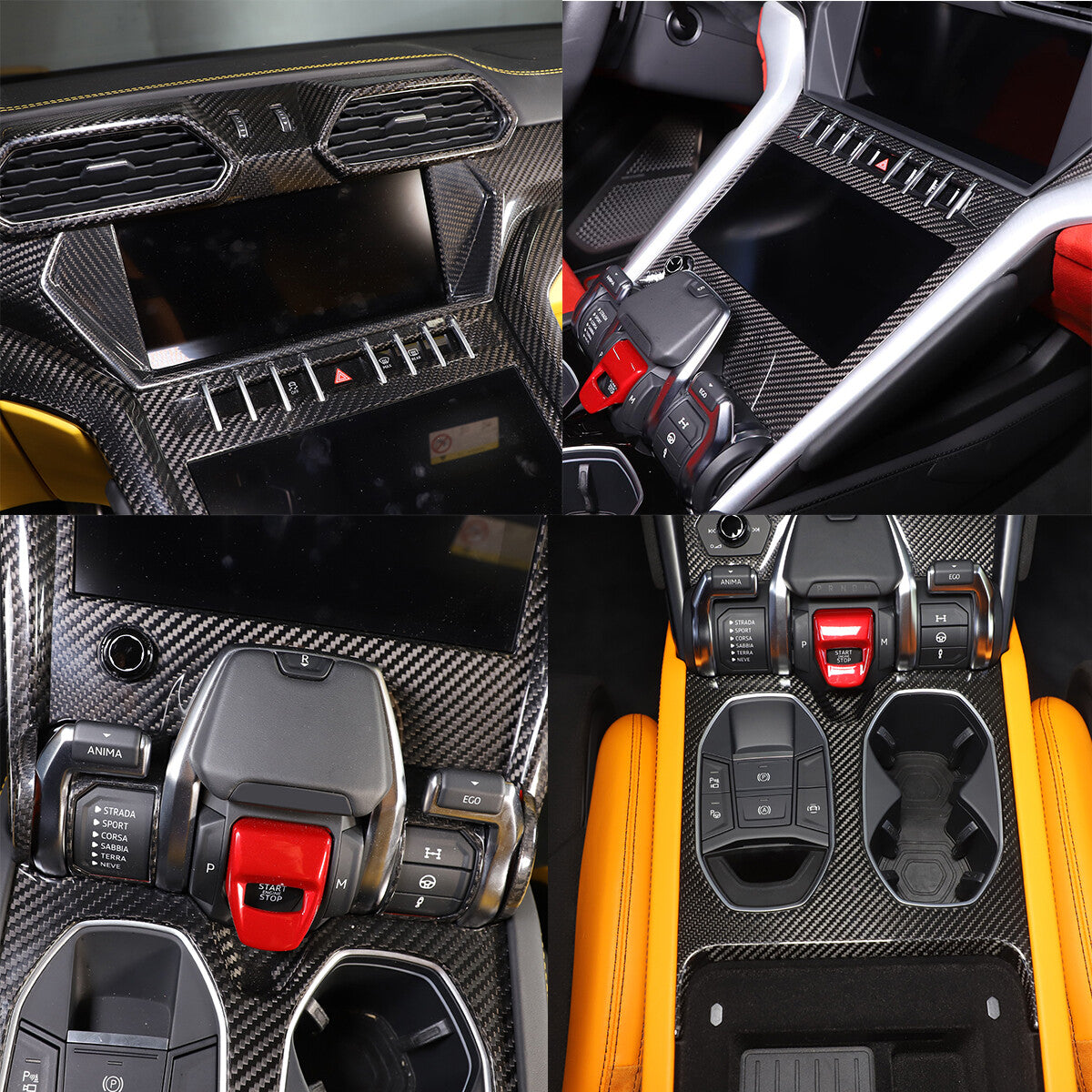 Full Set Interior Decoration Kit Trim Cover Frame For Lamborghini URUS 2018-23 2