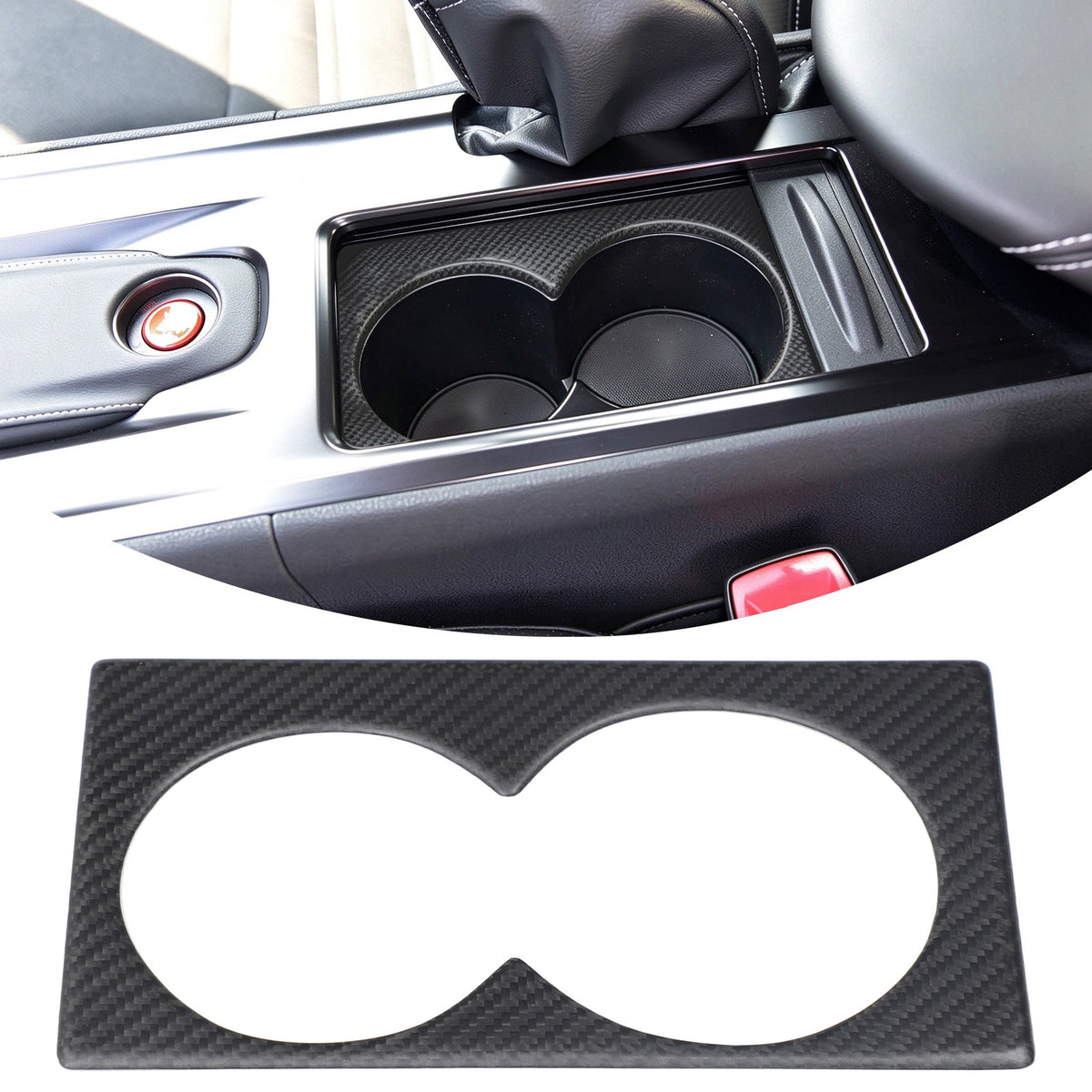 Matte Real Carbon Fiber Center Console Cup Trim For Nissan GTR R35 2008-2016 US 1