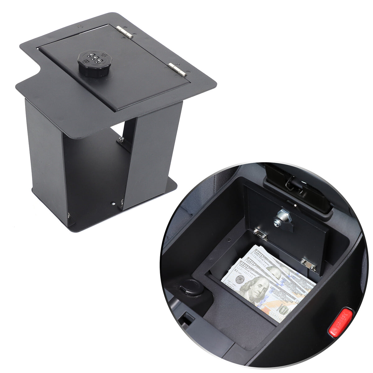 Center Console Safe GUN Storage Lock Box W/ TRAY For Nissan Frontier 2022+ 15