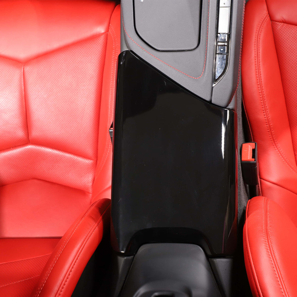 Glossy Black Center Console Armrest Box Lid Covers For C8 Corvette 20-26 US 10