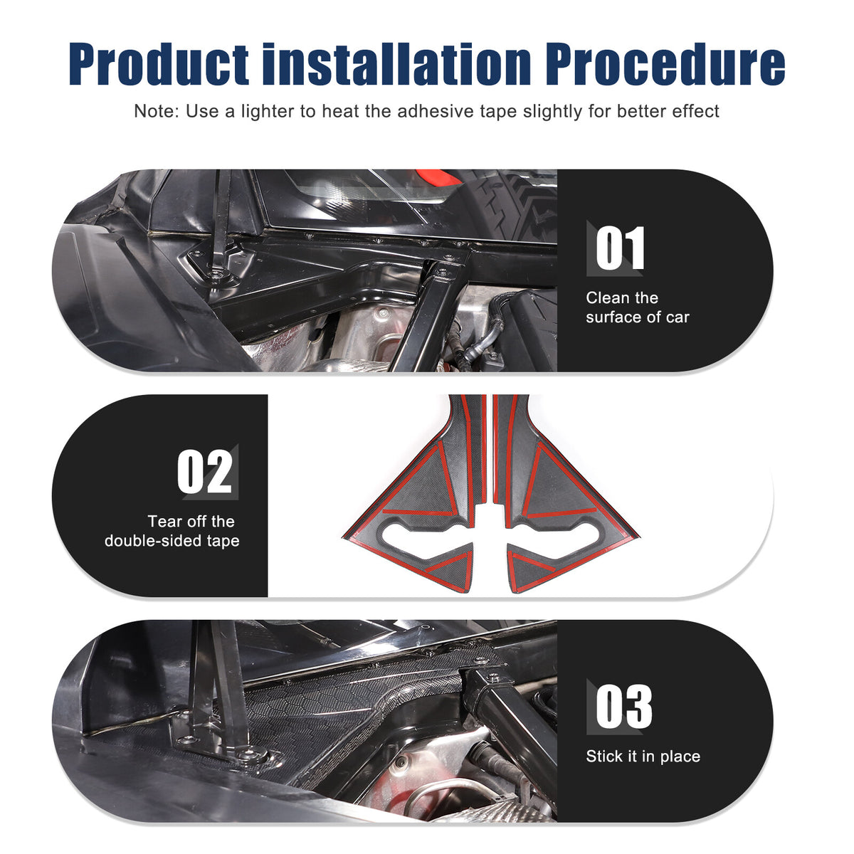 Honeycomb Carbon Fiber Engine Bay Corner Base Cover Overlay For Corvette C8 20+ 15