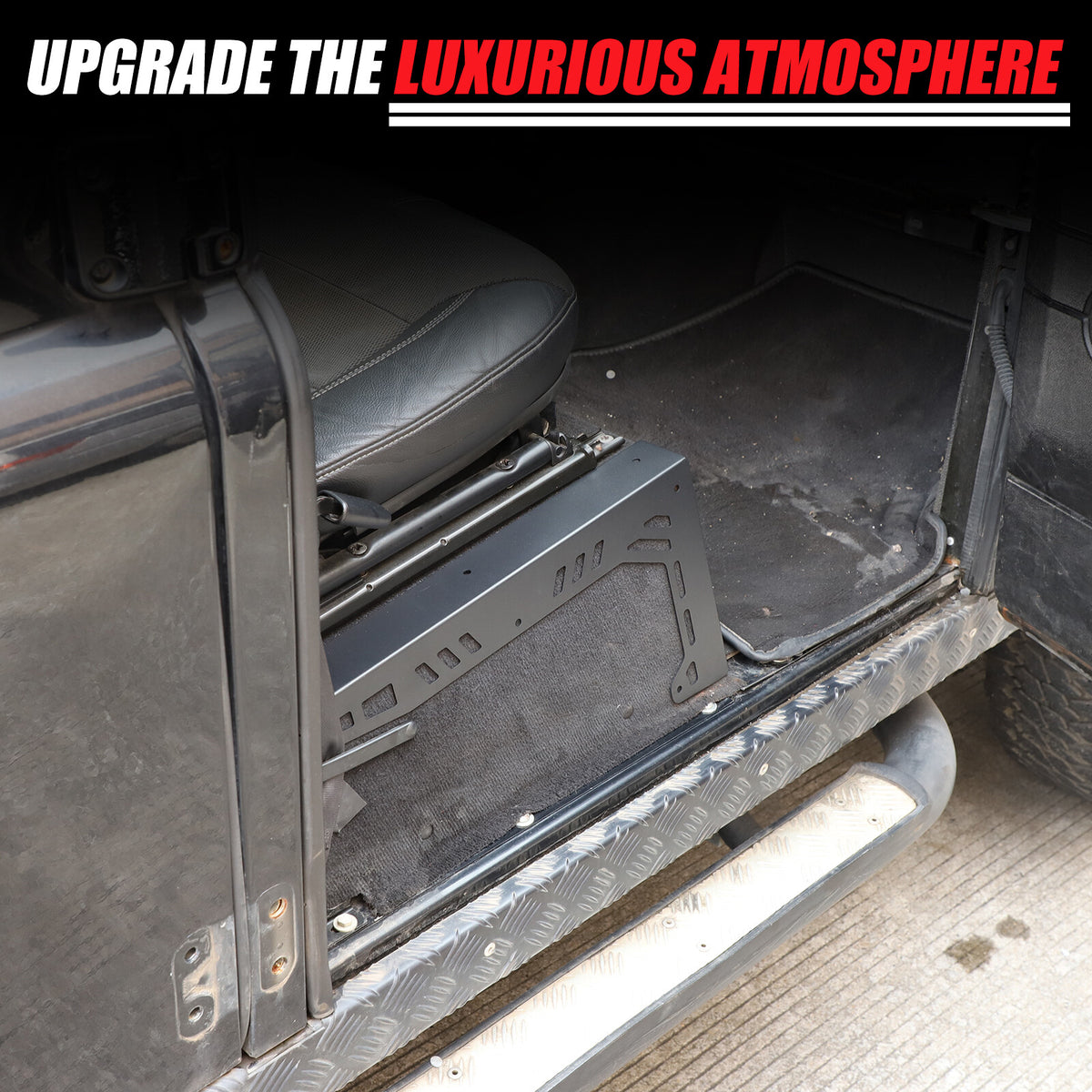 Black Seat Box Corner Carpet Mat Protector For Land Rover Defender L316 2004-18 17