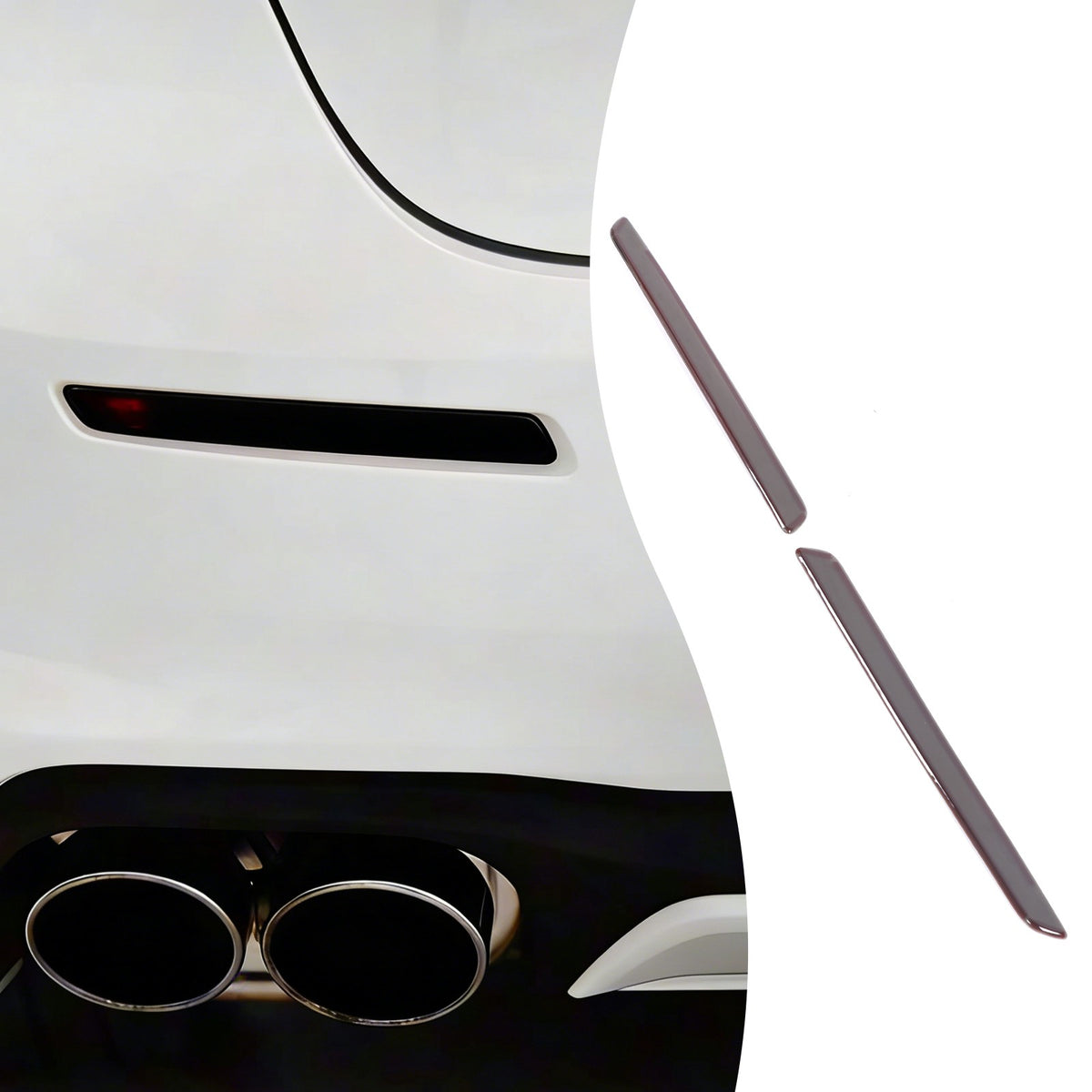 Smoked Black Rear Fog Tail Light Lamp Cover Trim For Maserati Ghibli 18-23 US 10