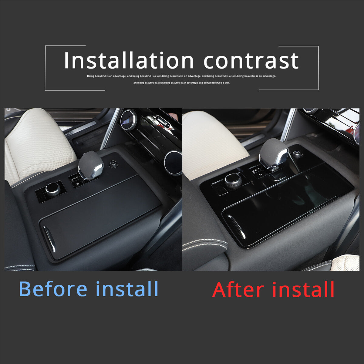 Glossy Black Center Gear Shift Cover Trim for Land Rover Discovery 5 2020-21 13