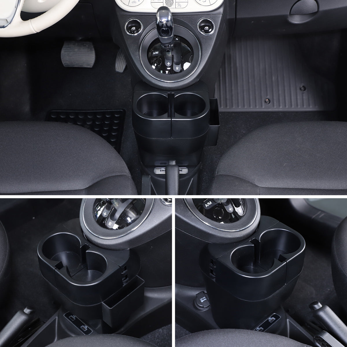 Center Lower Cup Storage Box Organizer Tray For Fiat 500 Abarth 595 695 2016+ 5