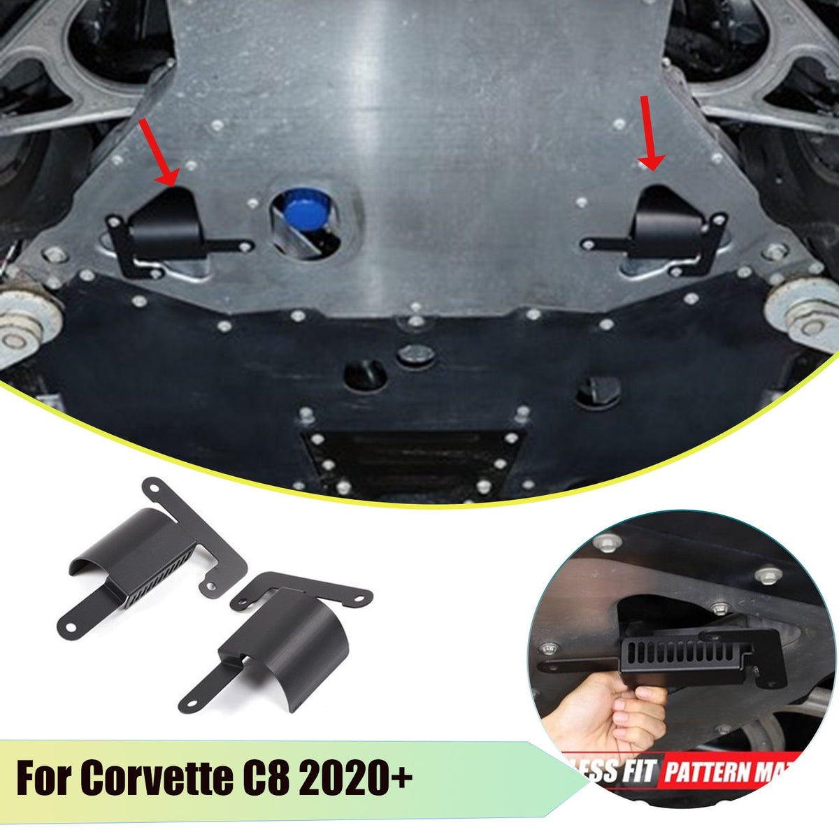 Underbody Rear Air Deflector 85580653,85580654 For Corvette C8 2020+ 1