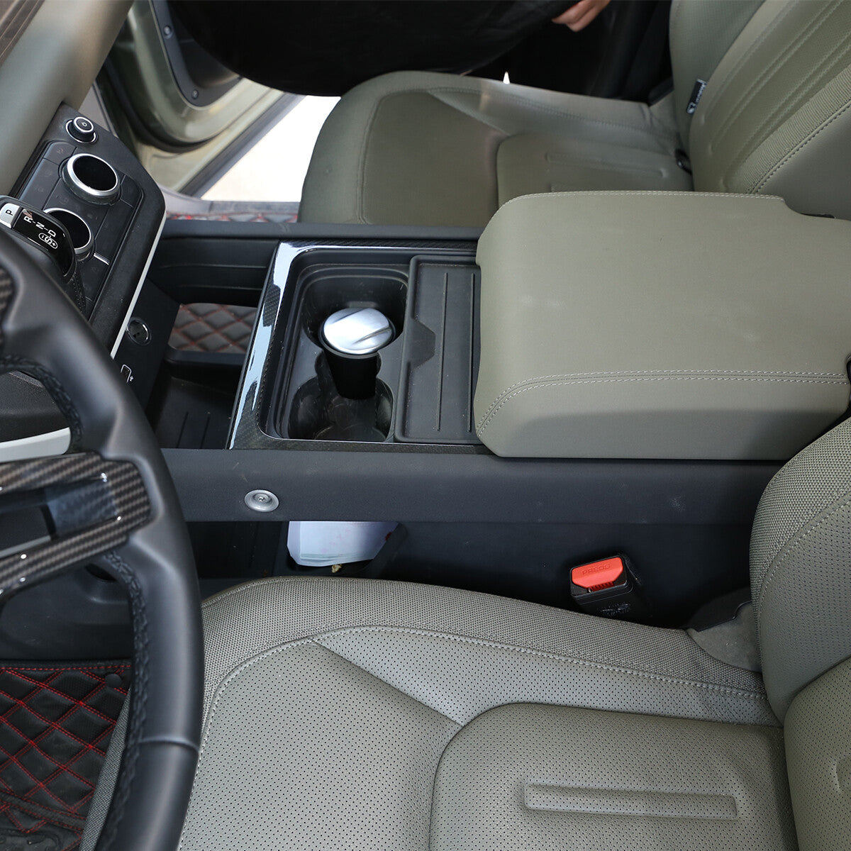 Real Carbon Fiber For LR Defender 110 90 20-24 Cup Holder Panel Frame Trim Cover 13