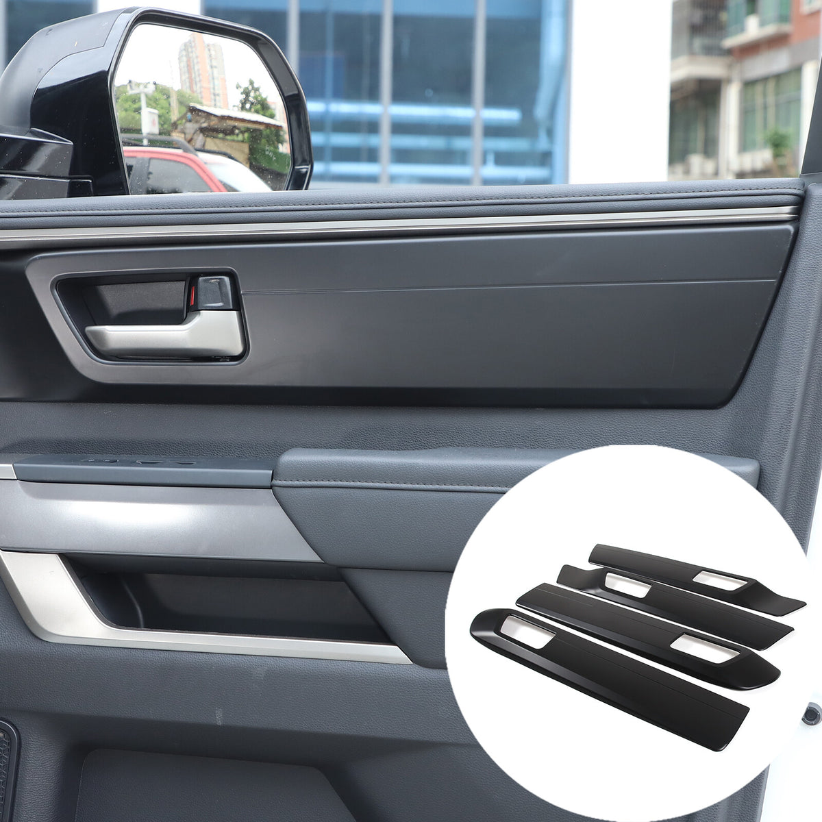 Matte Black Inner Interior Door Handle Panel Trim Cover For Toyota Tundra 2022+ 4