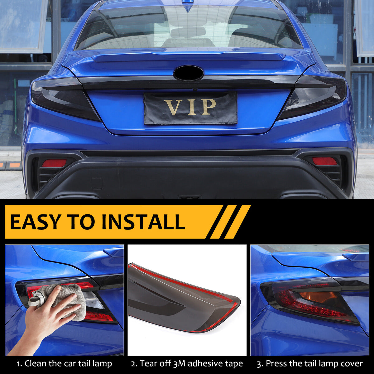 Smoked Tail Light Cover Rear Light Guards Trim Set For Subaru WRX 2022-2024 1