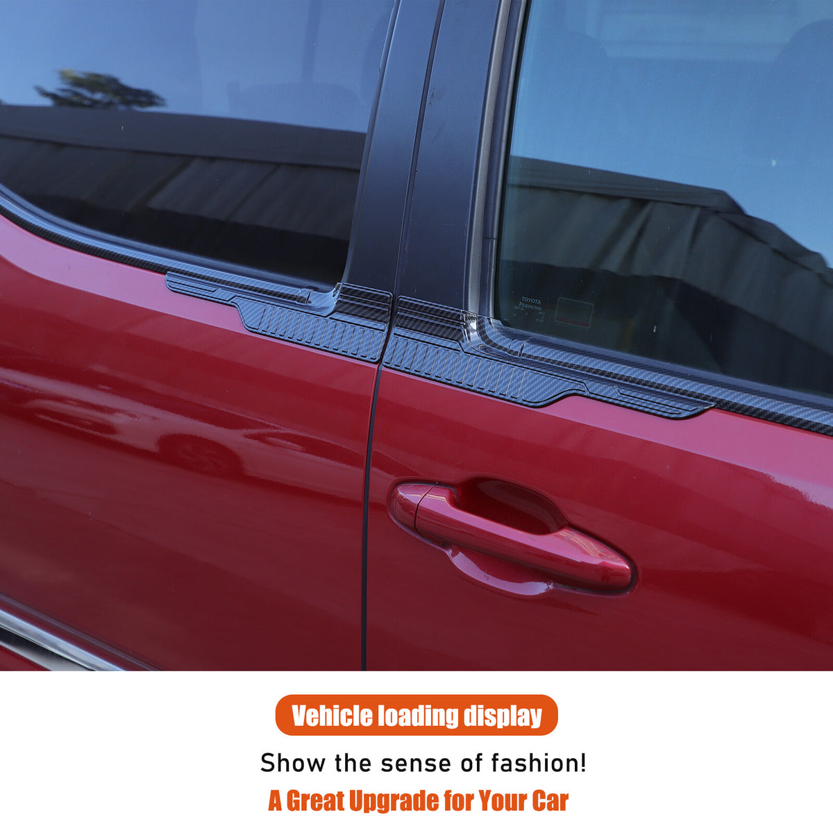 ABS Carbon Exterior Window Bottom Sill Trim Strip For Toyota Tacoma 2015-2022 US 5
