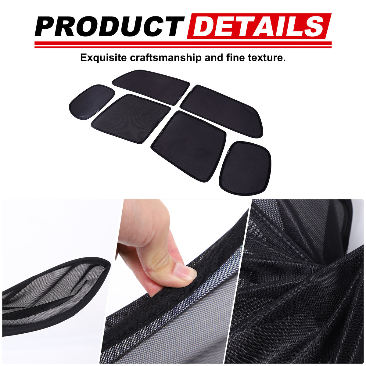 Full Window Screen Car Window Sun Shade Mesh Cover For Nissan Frontier 2013-2021 12