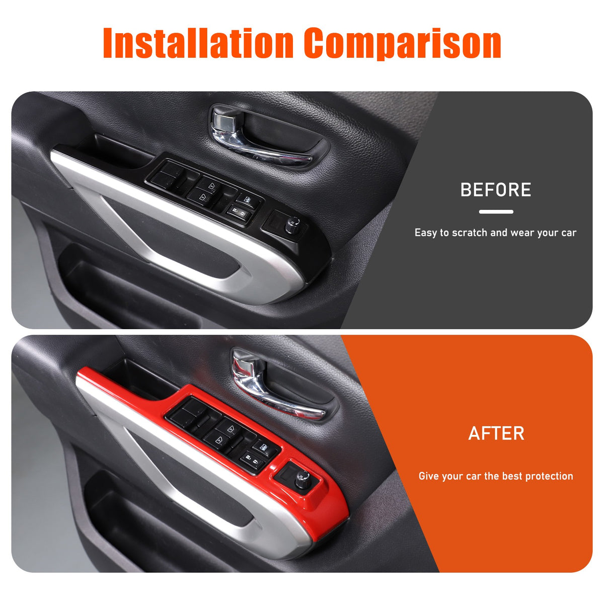 11PCS Red ABS Dashboard Center Console Trim Cover Set for Nissan Titan 2016-23 14