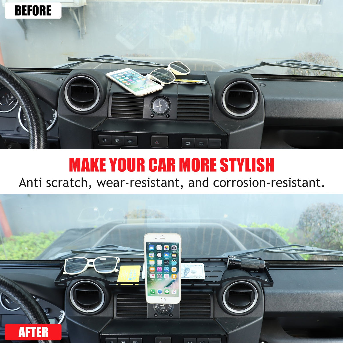 Magnetic Phone Holder Dashboard Storage Box For Land Rover Defender 2004-2018 11