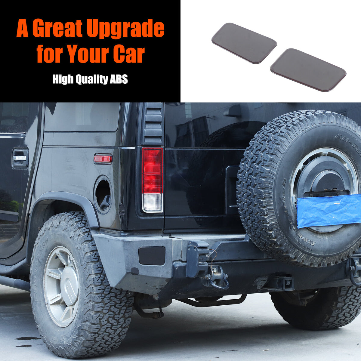 Smoked Black Rear Tail Light Lamp Decor Cover Trim For Hummer H2 2003-2009 1