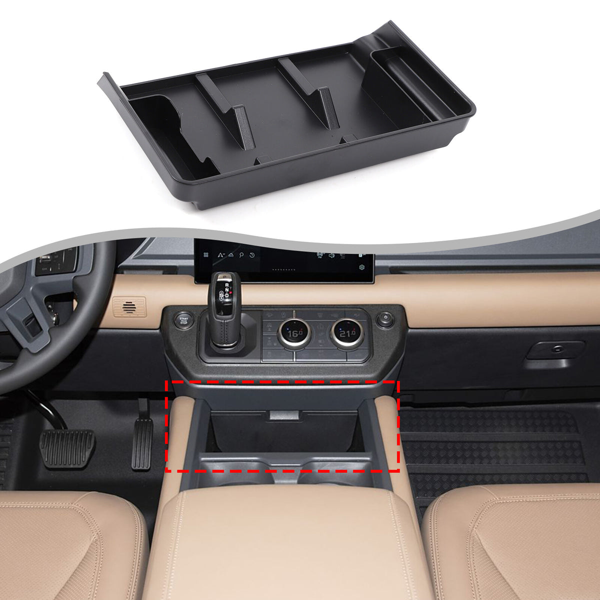 ABS Upper Centter Console Storage Box Tray For Land Rover Defender L663 2025+ 1