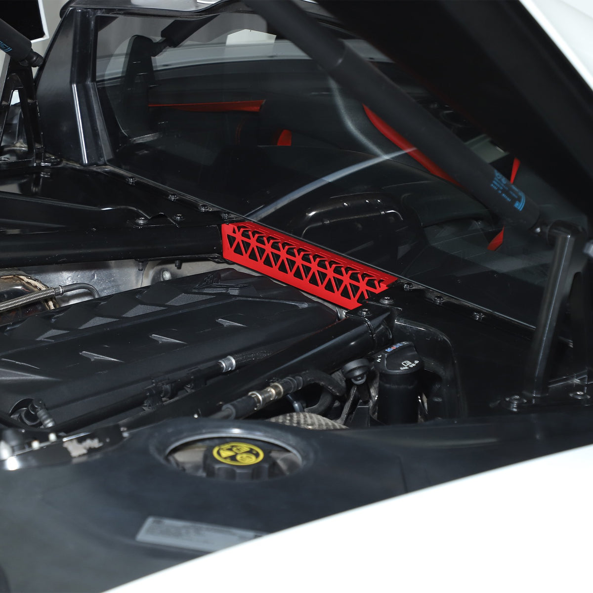 Red Aluminum Engine Bay Strut Bar Connecting Trim Cover For Corvette C8 2020+ 5