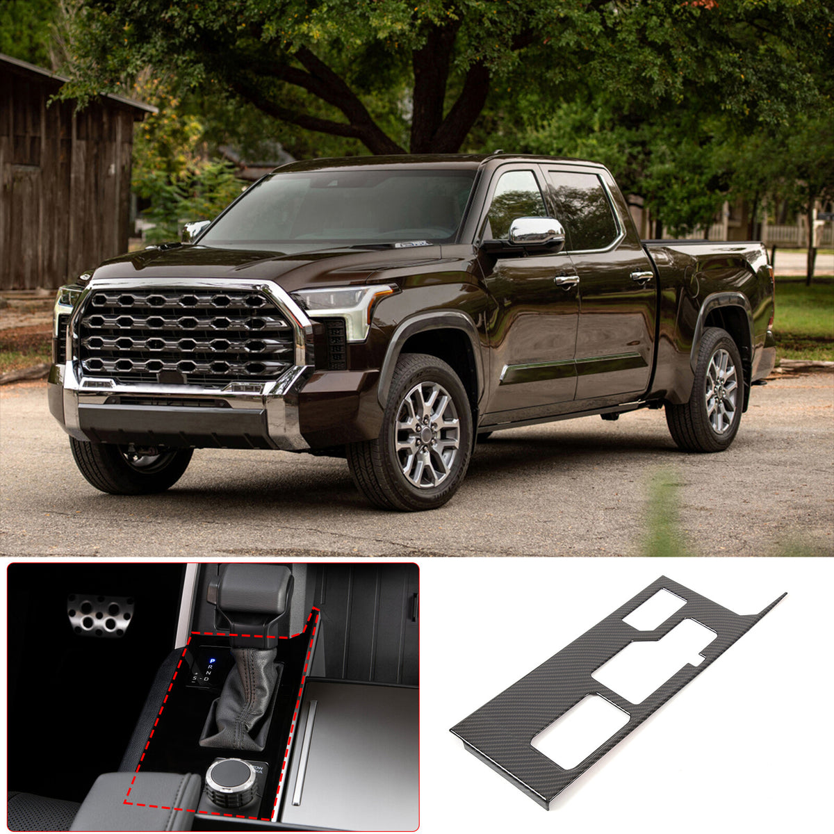 ABS Carbon Fiber Interior Set Cover Trim Kit For Toyota Tundra Sequoia SR 22+ - Styles 1-5 121