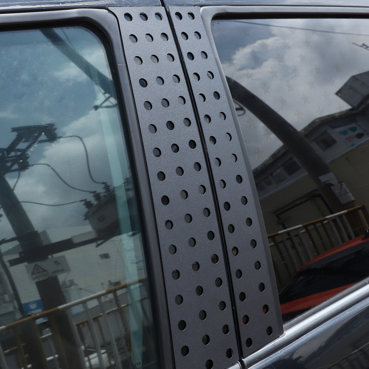 Black Aluminum Alloy Window Center Pillar Trim Panel For Toyota Tundra 2007-21 21