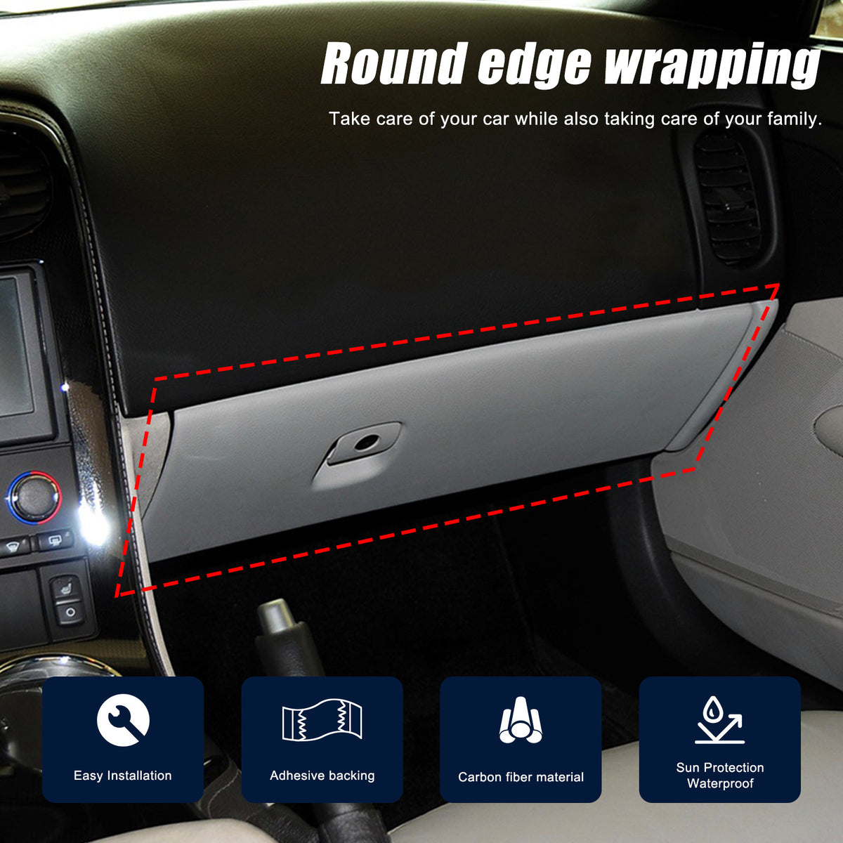 Real Carbon Fiber Co-pilot Storage Glove Box Cover For Corvette C6 2005-13 3