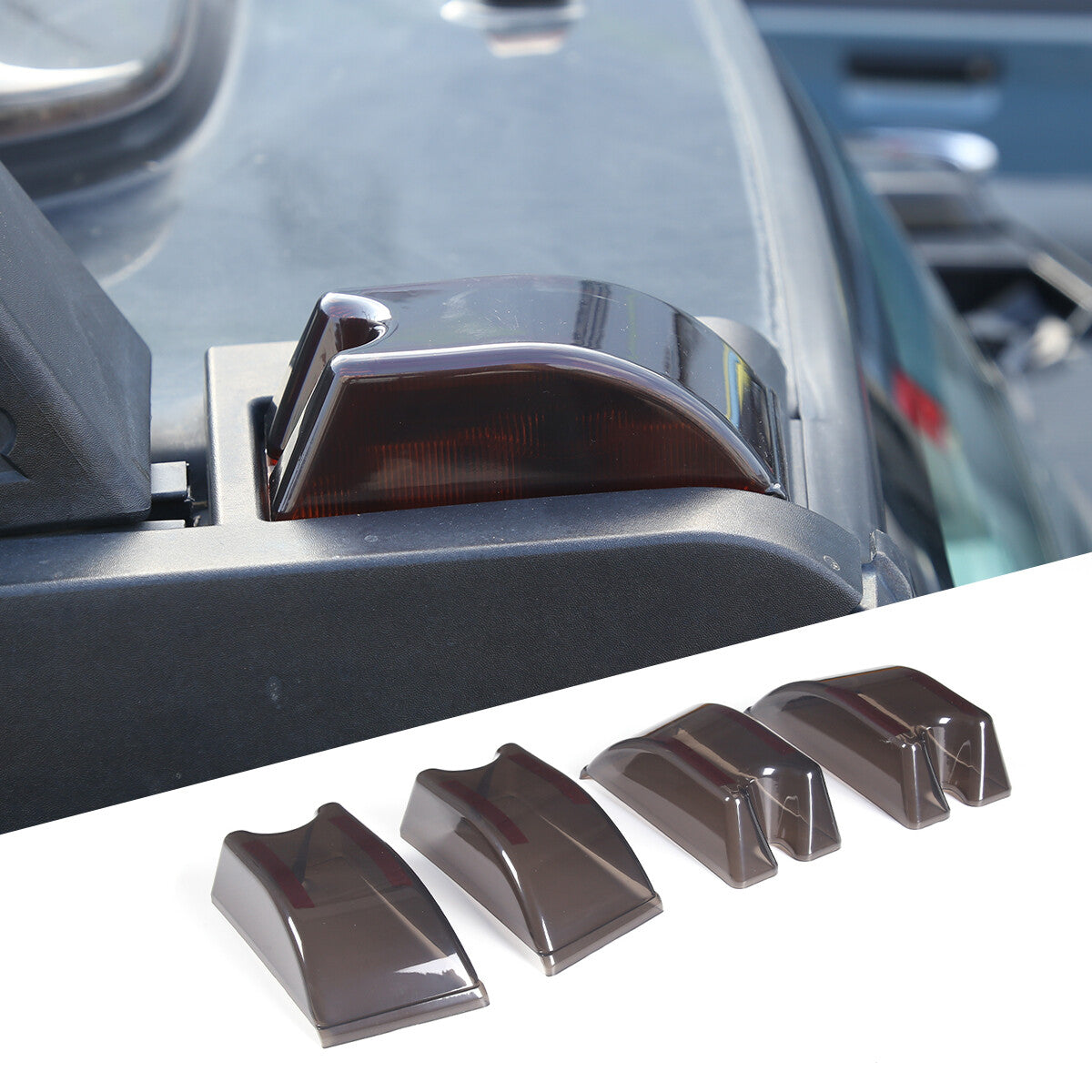 Smoked Blackout Tail Light Roof Light Marker Trim Set For Hummer H2 2003-09 2