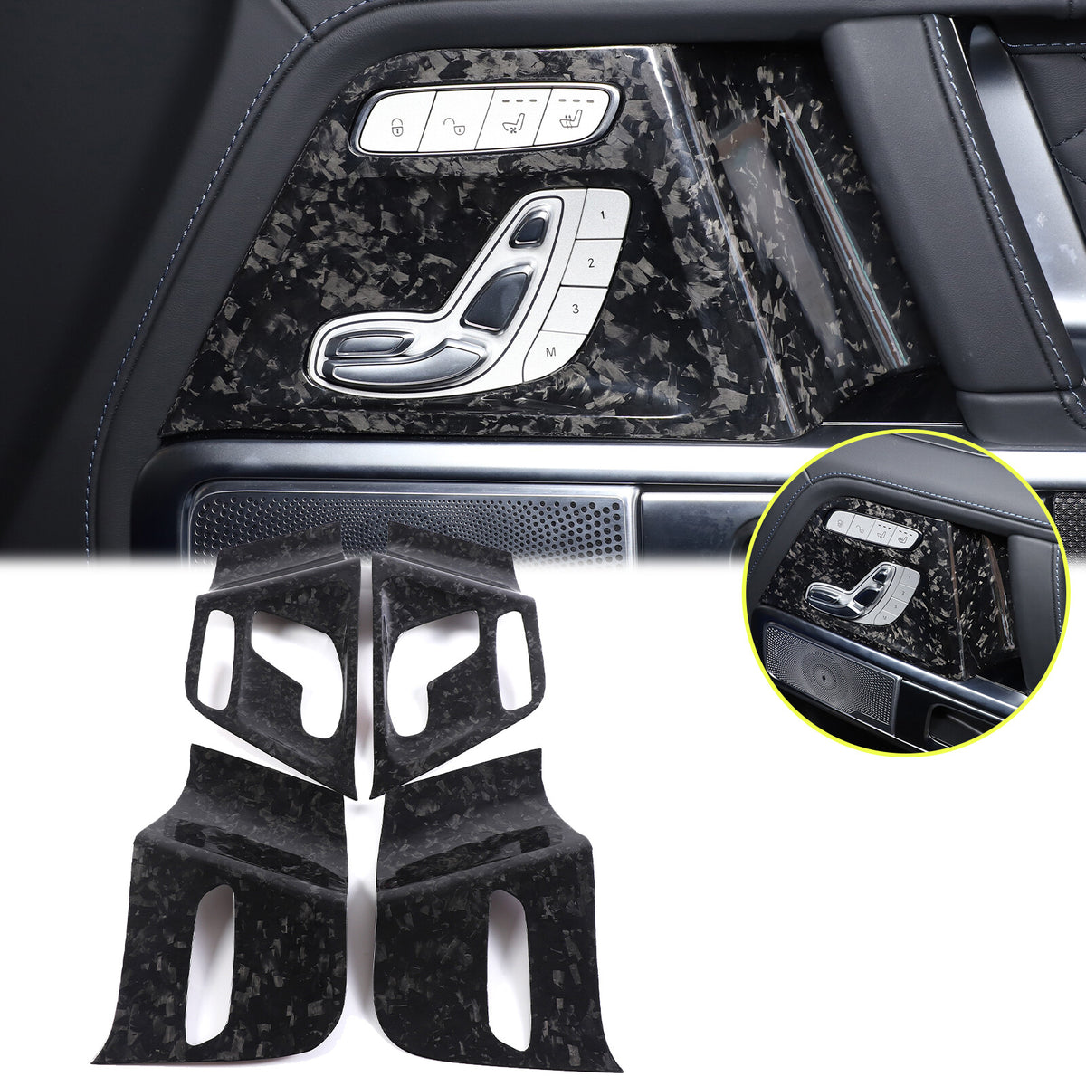 Forged Carbon Fiber Seat Adjustment Button Trim Cover for Benz G-Class 2019-20 3
