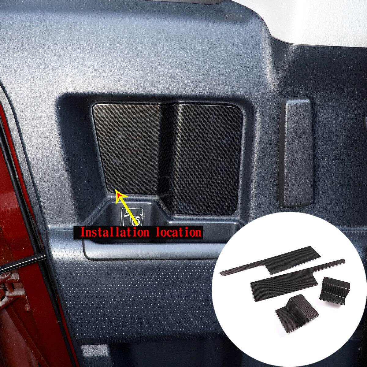 ABS Inner Door Trim Panel Strip Cover Decorate For Toyota FJ Cruiser 2007-2021 1