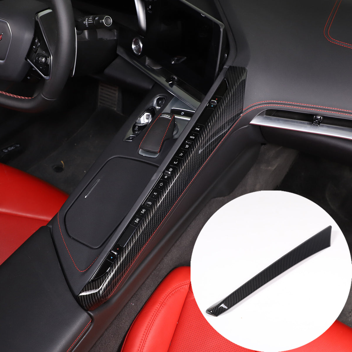 Carbon Fiber ABS Interior Full Decor Cover Trim Kit For Corvette C8 2020-2025 - Styles 21-25 17