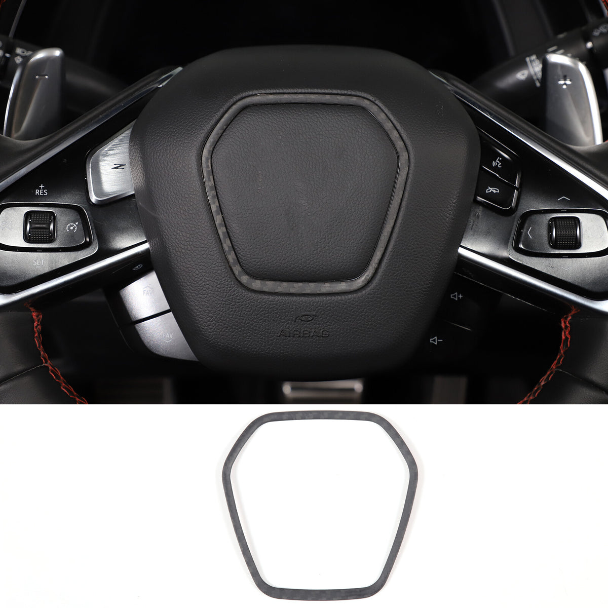 Matte Real Dry Carbon Fiber Interior Decor Trim Cover For Corvette C8 2020+ 52