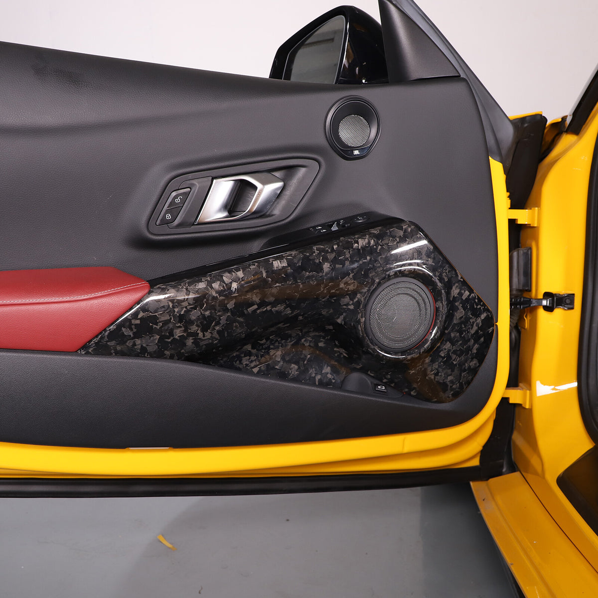Forged Carbon Fiber Car Door Horn Speaker Panel Cover Trim For Supra A90 2019-24 6