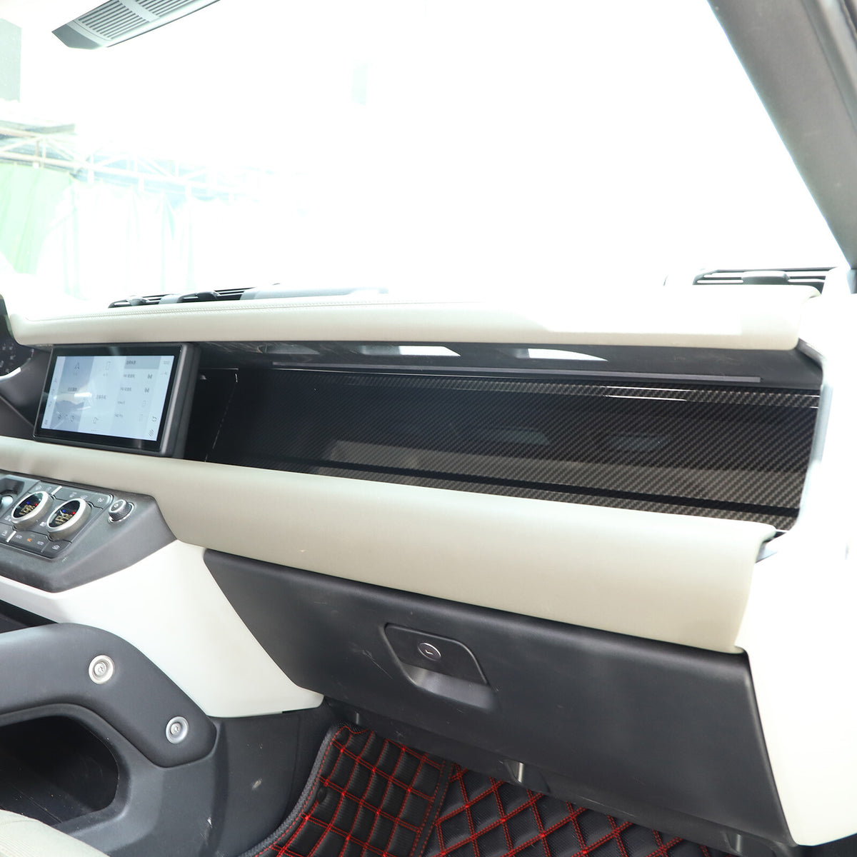 ABS Carbon Fiber Dashboard Panel Trim For Land Rover Defender L663 2020+ 5