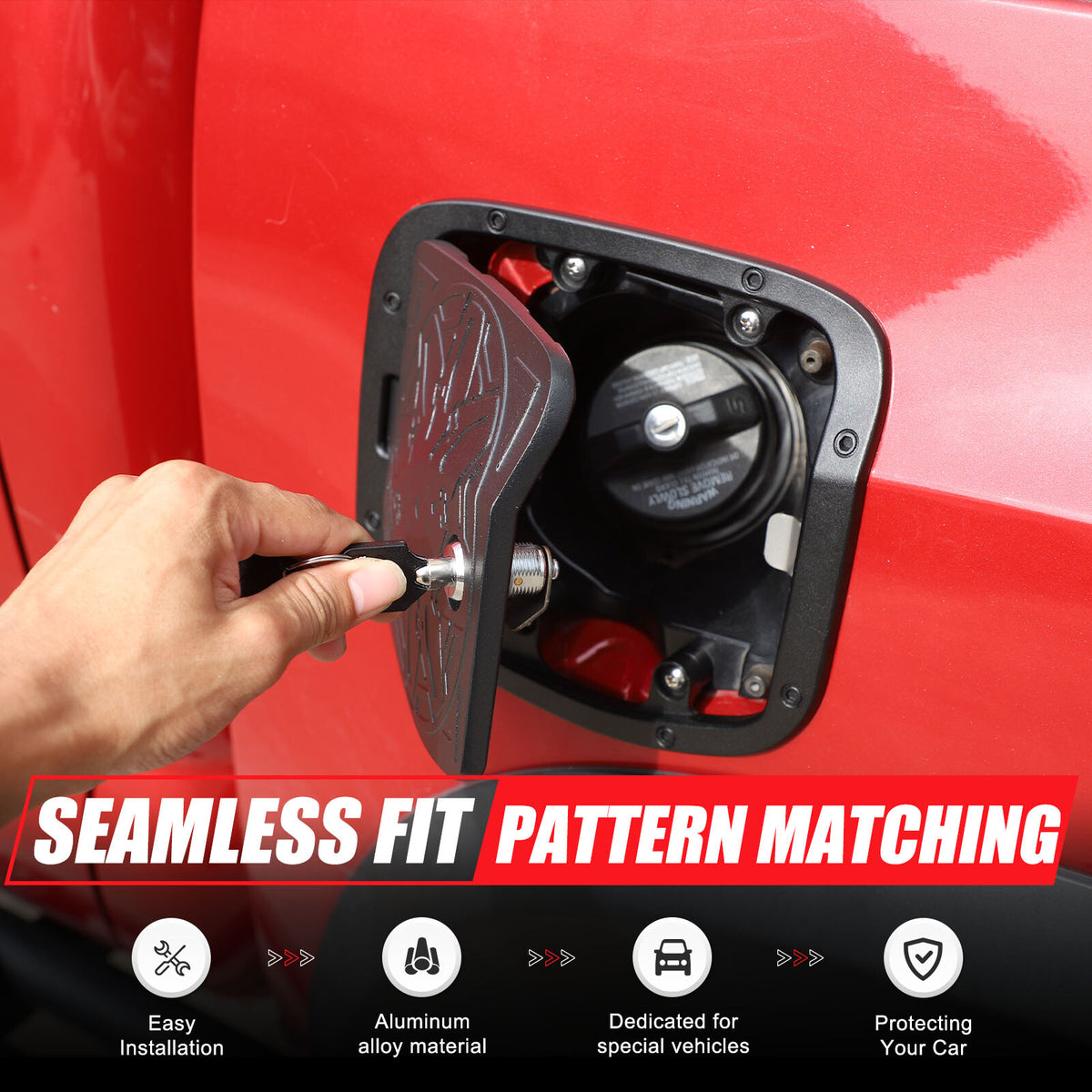 Door Fuel Tank Cover With Lock Gas Cap Tank Trim For Toyota Tacoma 2016-23 22