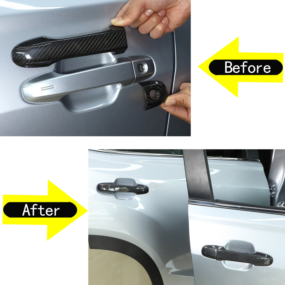 Real Carbon Fiber Exterior Door Handle Cover Trim For Subaru Forester XV 2019-22 14