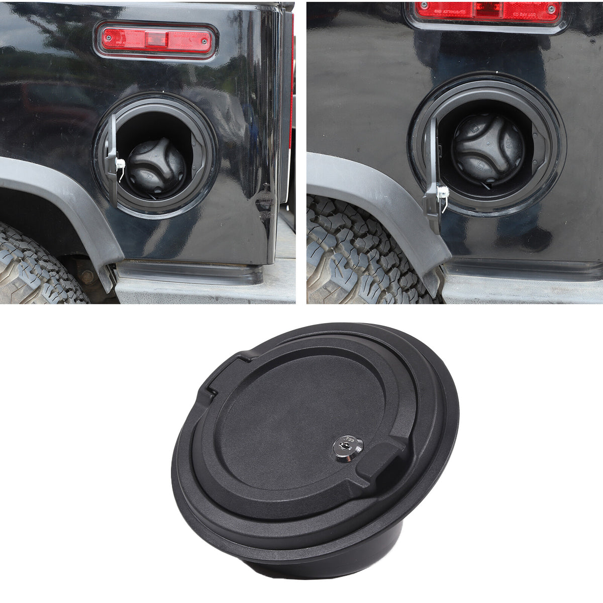 For Hummer H2 2003-2009 Black Locking Fuel Door Gas Tank Cap Cover Aluminum US 20