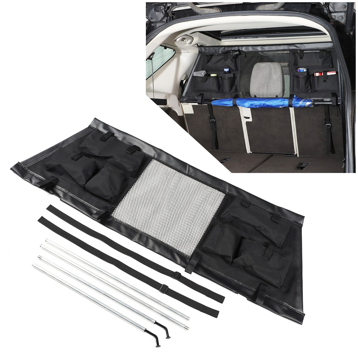 Trunk Divider Net Storage Bag Box Tray For Land Rover Discovery 5 L462 2017+ 5