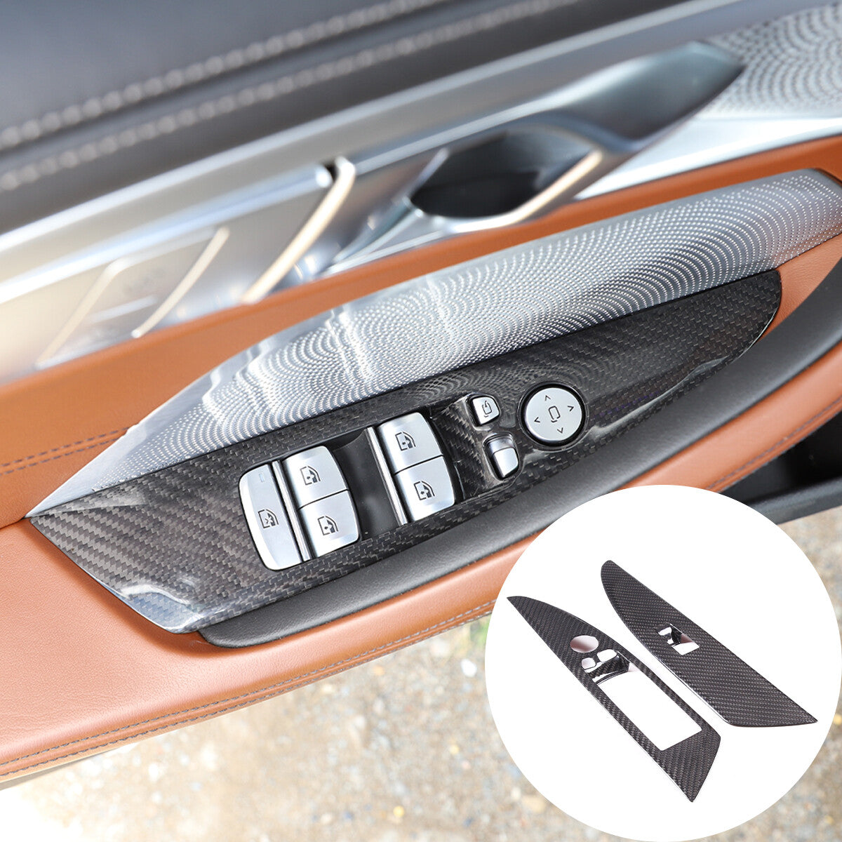 Carbon Fiber Window Lift Trim Cover For BMW 8 Series G14 G15 840i M850 2019-2022 2