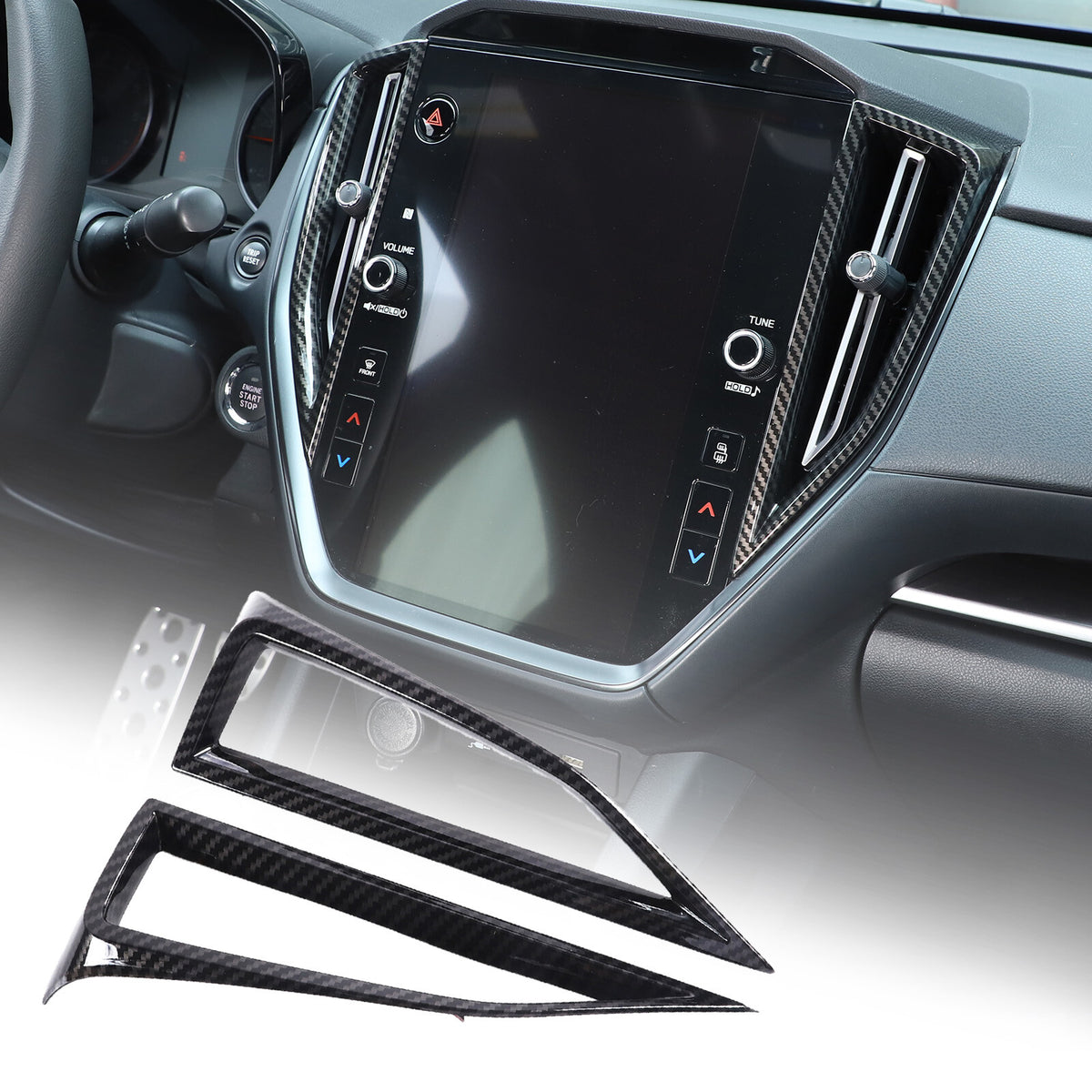 ABS Carbon Fiber Interior Center Console Cover Trim Set for Subaru WRX VB 22-24 6