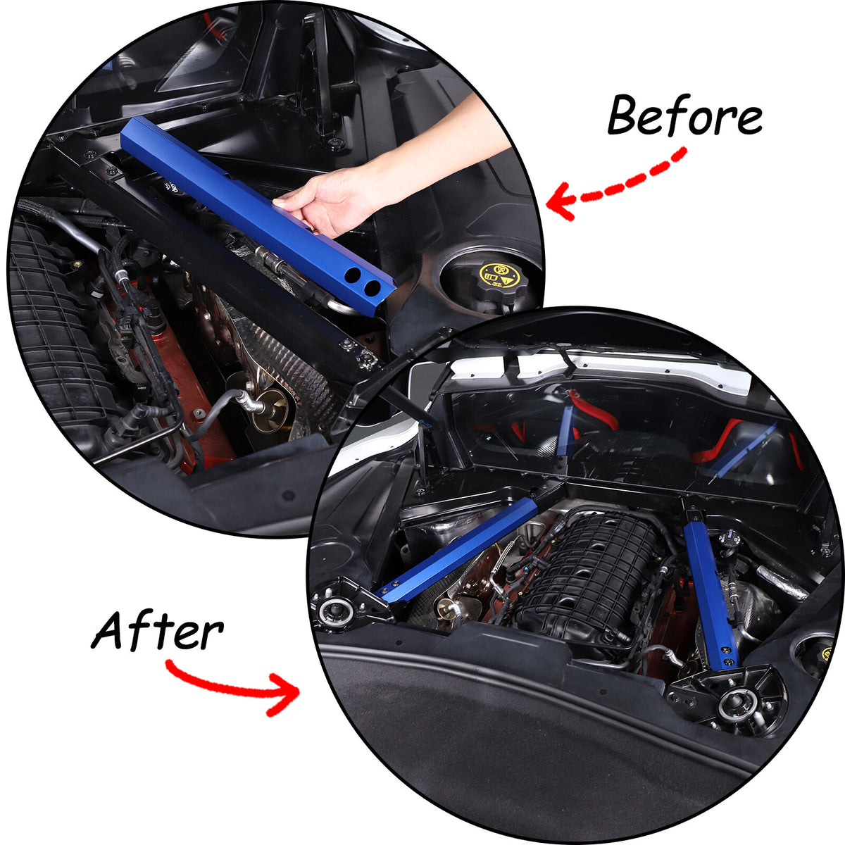 Blue Engine Bay Inner Crossmember Panel Trim Cover For CORVETTE C8 Coupe 20-26 8