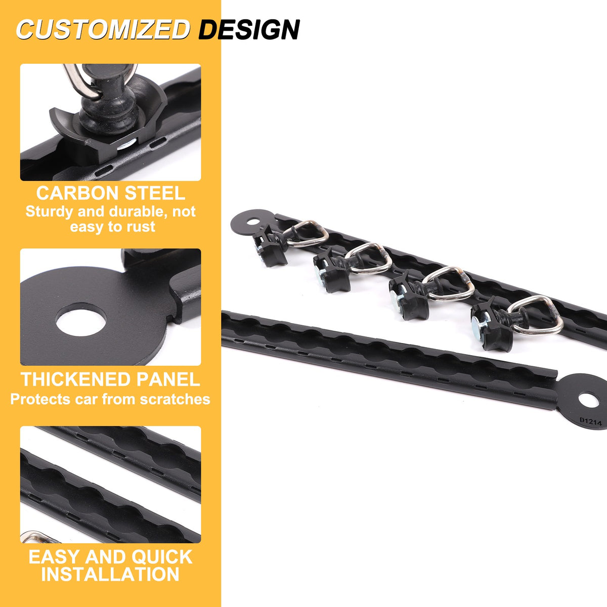 Rear Bed Side Expansion Slide Rails Bed Tie-Down Rails For Toyota Tundra 22+ US 6