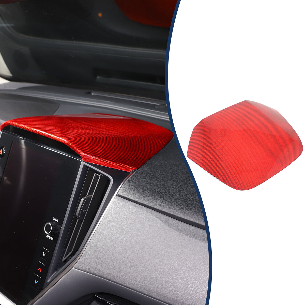 Red Real Carbon Fiber Center Navigation Screen Trim For Subaru Crosstrek GU 24+ 17