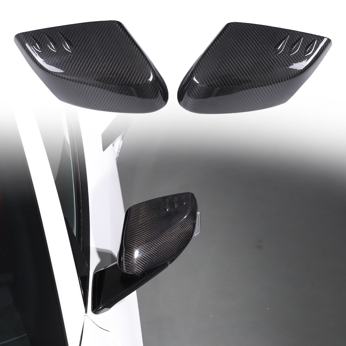 Real Carbon Fiber Side Mirror Air Duct Trim Cover For Corvette C8 2020+ US 2