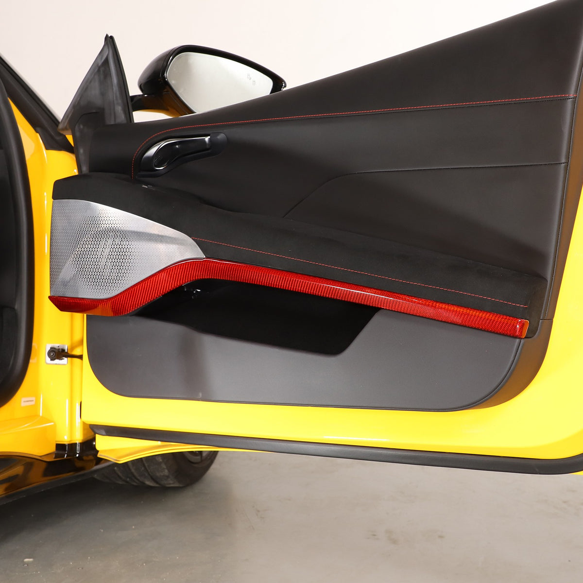 Red Real Carbon Fiber Interior Inner Door Panel Trim For Lotus Emira 2021-2023 6